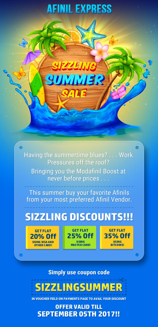 Afinil Express Summer Sale on Modafinil