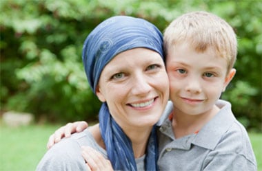breast cancer survivor with son